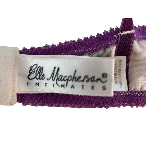 Elle MacPherson size 34D Purple/Yellow/Ivory Floral Underwire Balconette Bra - Picture 4 of 7
